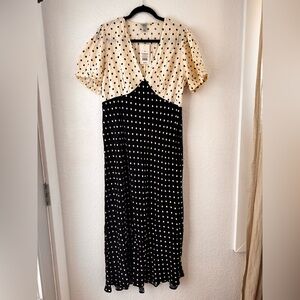 a new day Black & Cream Polka Dot Maxi Dress